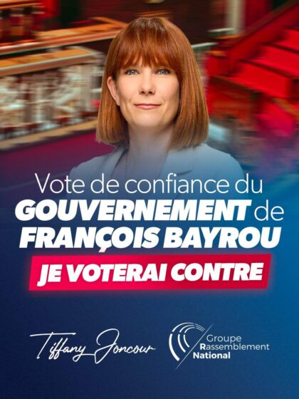 Vote contre la confiance au gouvernement de François Bayrou.